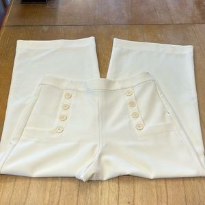St. John Ivory cream sailor wide leg pant size 8
